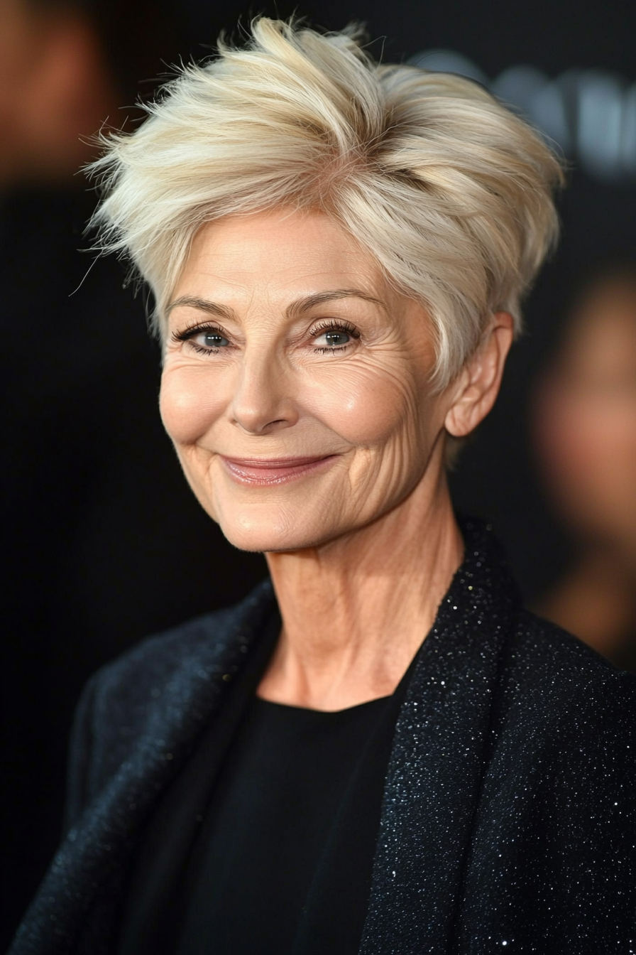 12. Volumized Pixie in Creamy Blonde (Pixie Haircuts For Women Over 60) - Pixie Haircuts For Women Over 60
