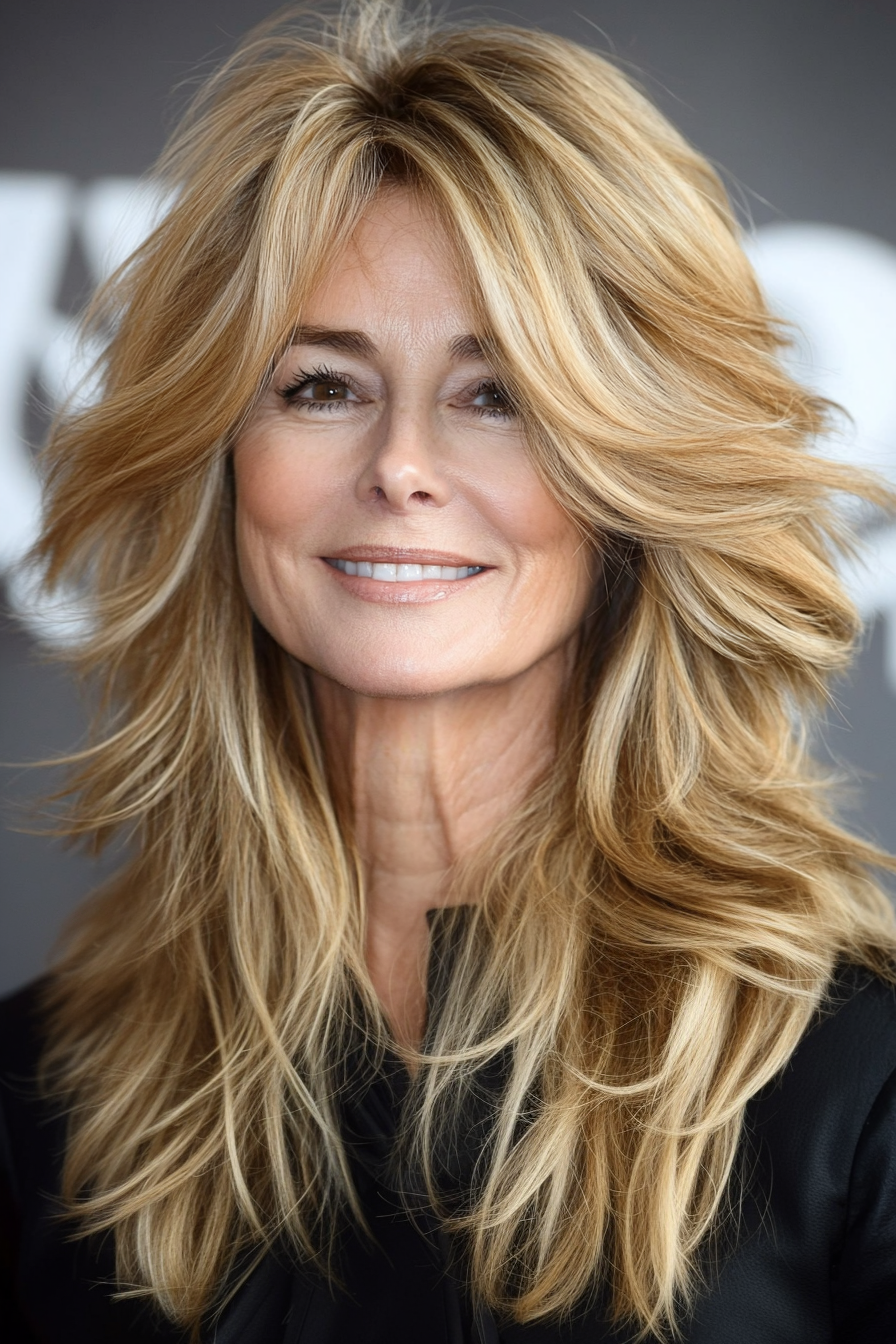 7. Honey Blonde Tousled Shag (Shaggy Hairstyles For Older Women) - Shaggy Hairstyles For Older Women