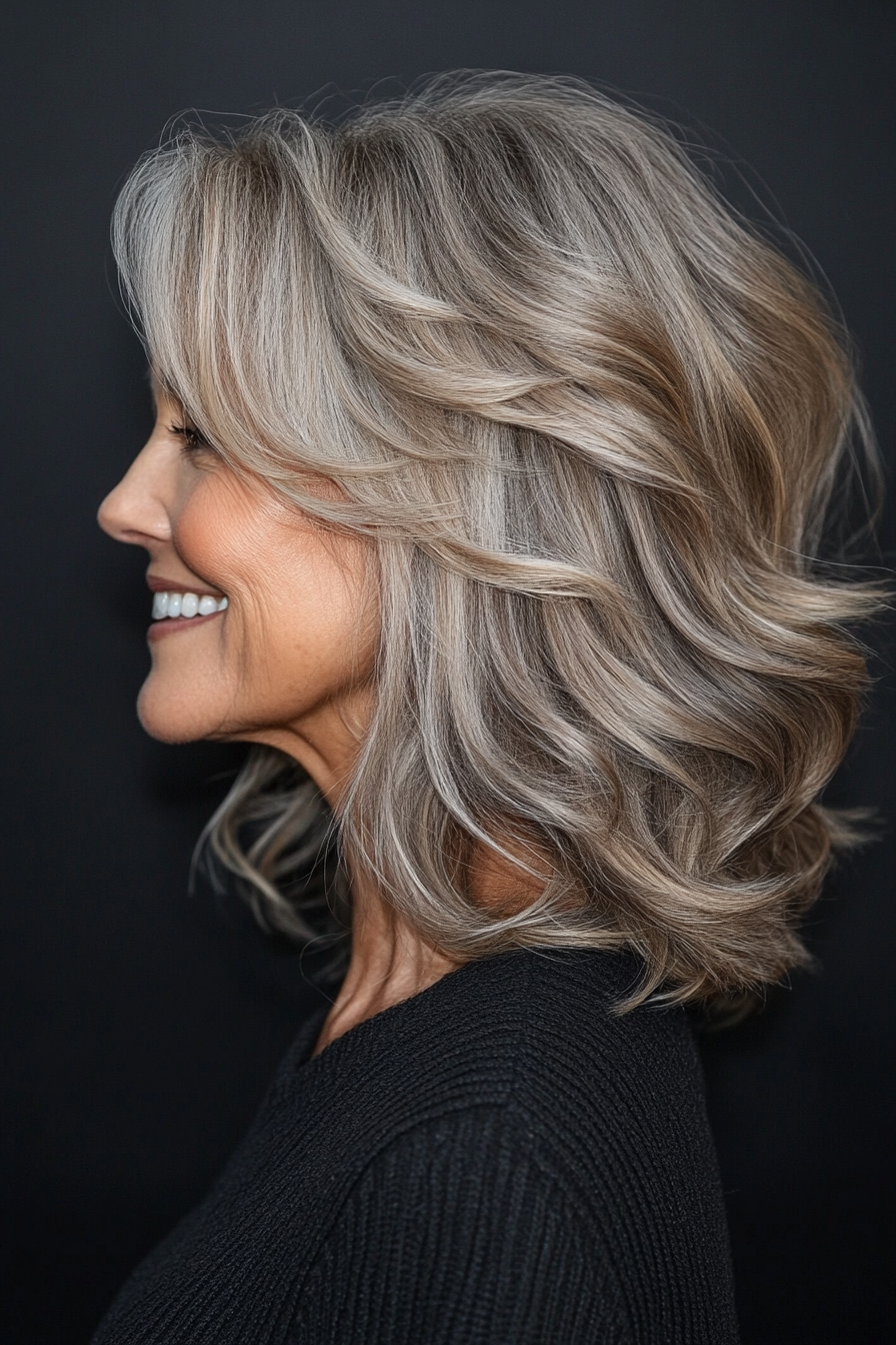 19. Warm Beige Texturized Shag (Shaggy Hairstyles For Older Women) - Shaggy Hairstyles For Older Women
