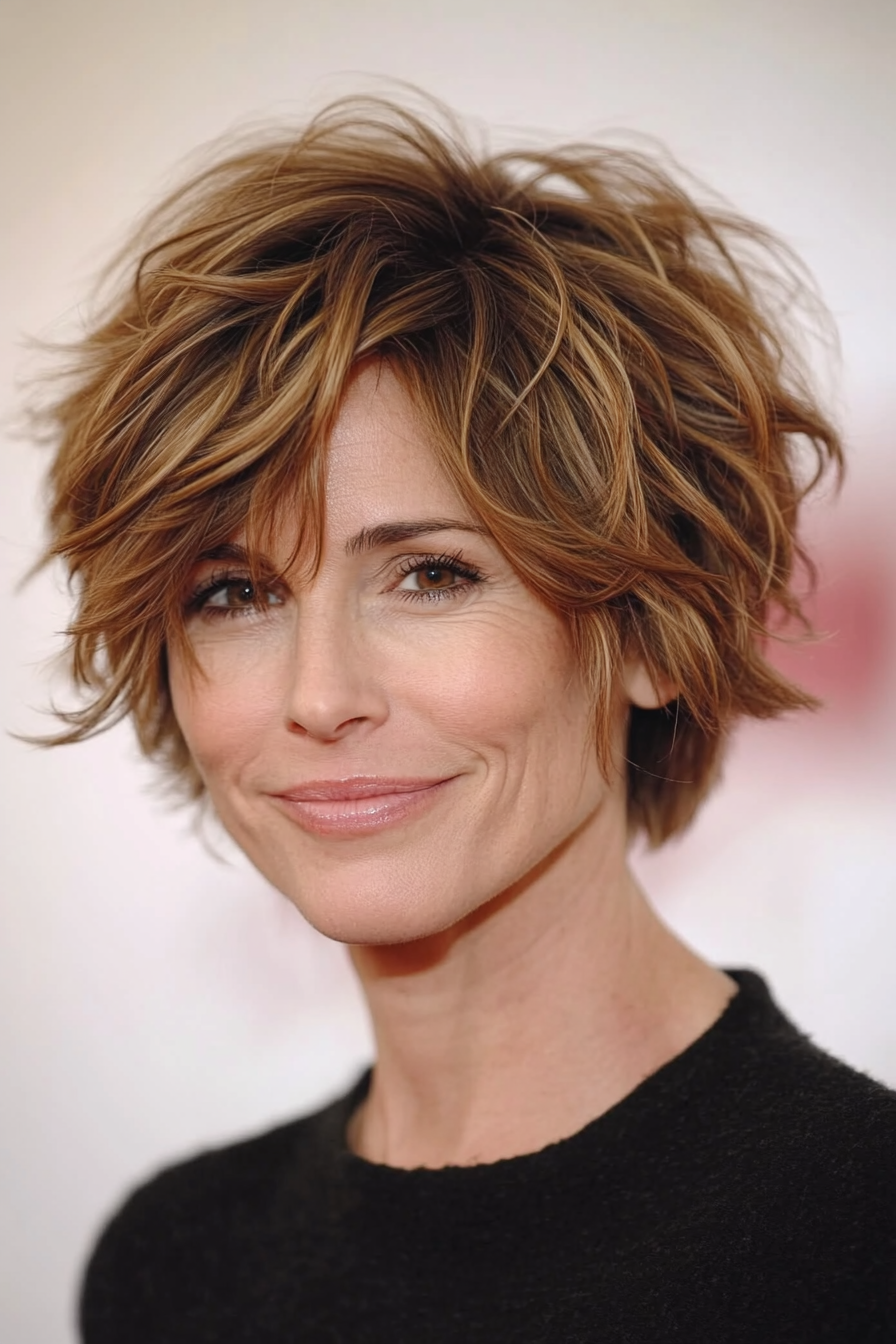 18. Messy Pixie in Light Brown (Short Pixie Hairstyles For Women Over 50) - Short Pixie Hairstyles For Women Over 50