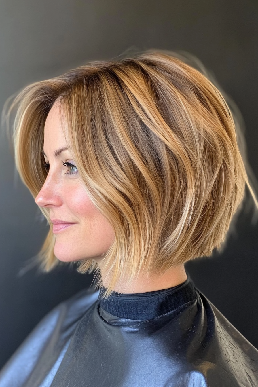 19. Shattered Bob in Light Golden Brown (Bob Hairstyles For Women Over 40) - Bob Hairstyles For Women Over 40