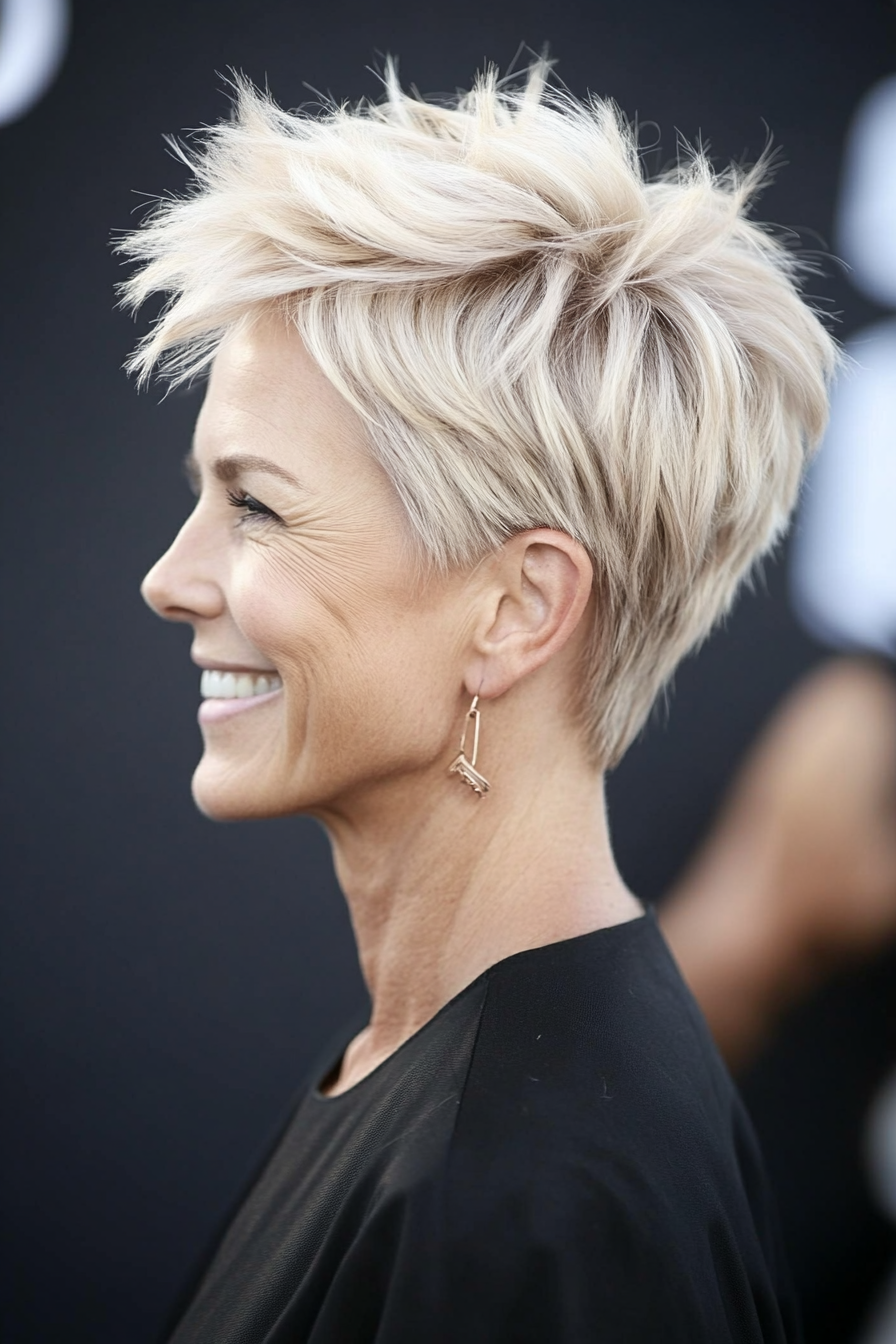 7. Textured Crop in Sandy Blonde (Hairstyles For Older Women With Fine Hair) - Hairstyles For Older Women With Fine Hair