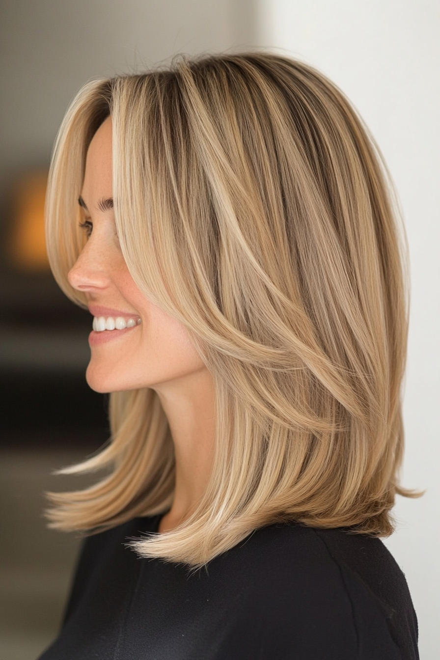 18. Shoulder-Length Layers in Soft Beige Blonde (Hairstyles For Thin Straight Hair) - Hairstyles For Thin Straight Hair