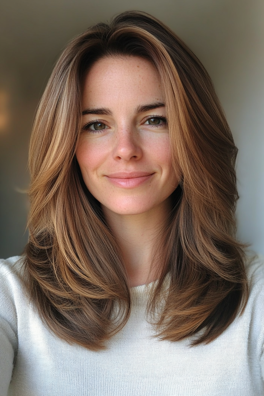22. Subtle Layers in Soft Ash Brown (Hairstyles For Thin Straight Hair) - Hairstyles For Thin Straight Hair