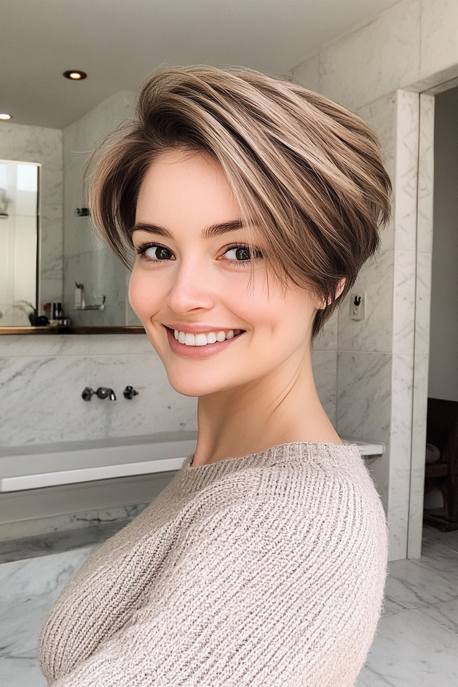 7. Feathered Pixie in Light Ash Brown (Short Pixie Haircuts) - Short Pixie Haircuts