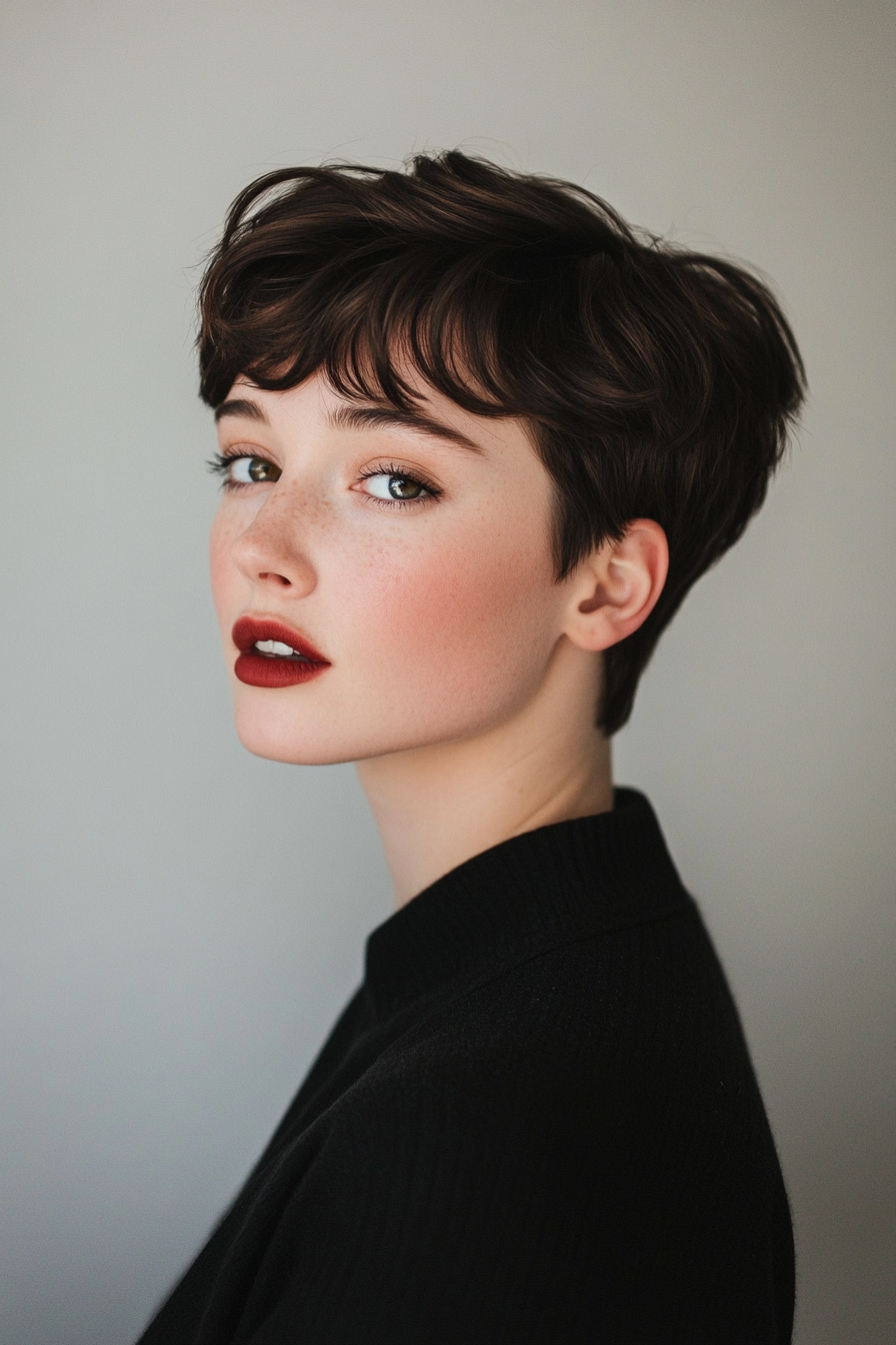 11. Short Crop Pixie in Rich Mahogany (Short Pixie Haircuts) - Short Pixie Haircuts