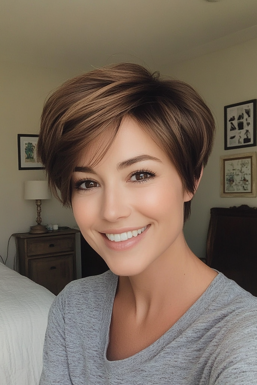 20. Wispy Pixie in Soft Amber Brown (Short Pixie Haircuts) - Short Pixie Haircuts