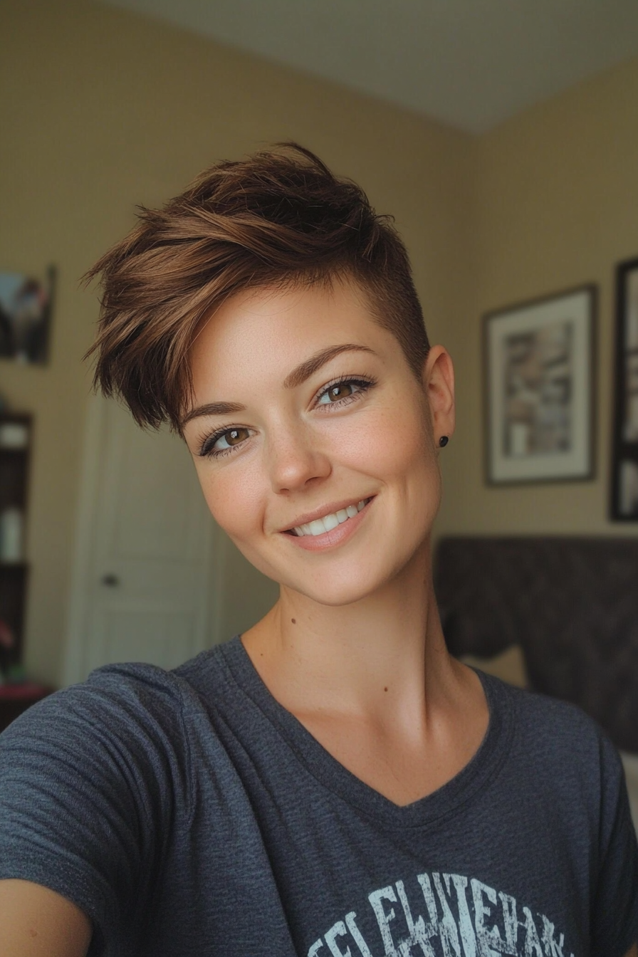 27. Pixie Faux Hawk in Espresso Brown (Short Pixie Haircuts) - Short Pixie Haircuts