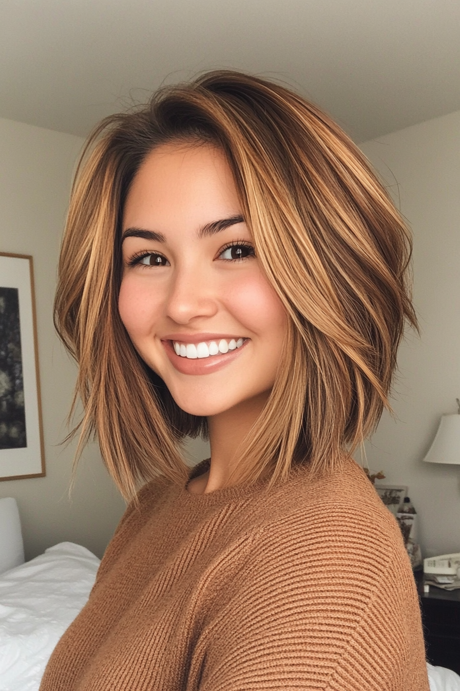 1. Sun-Kissed Layered Bob (Spring Hairstyles) - Spring Hairstyles