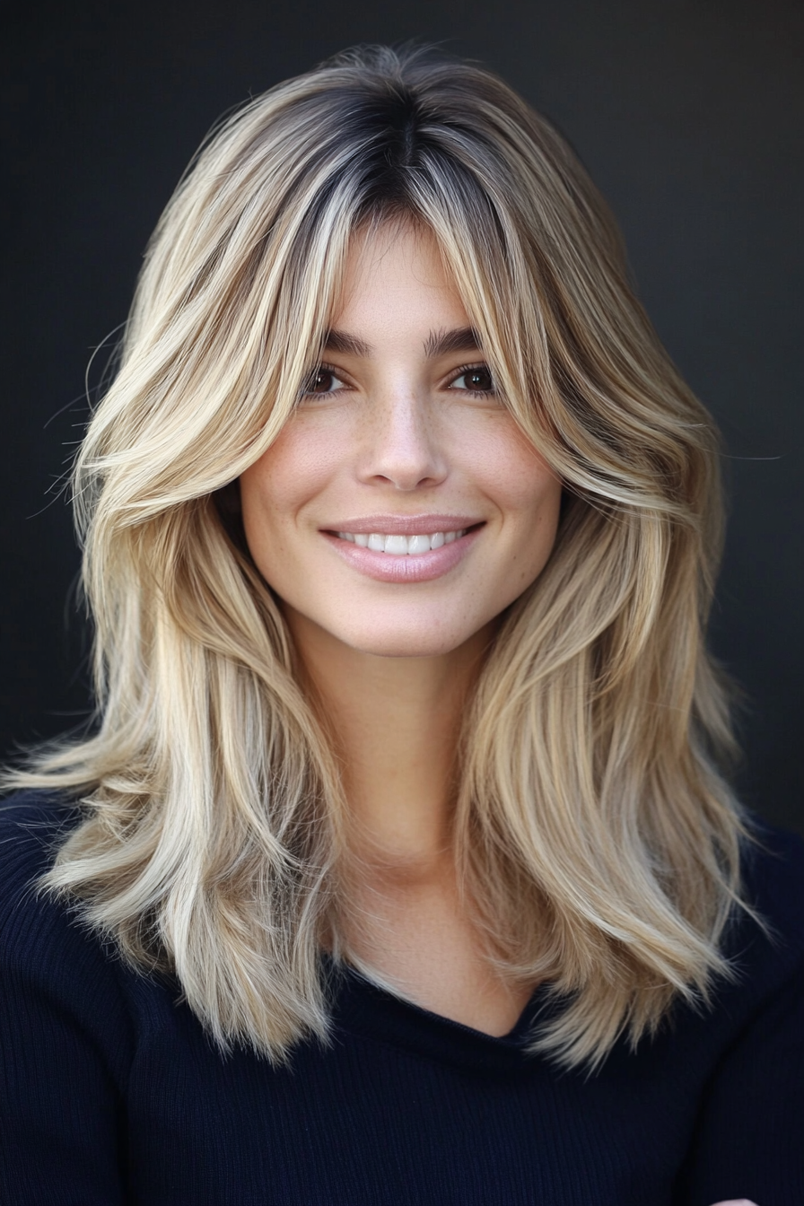 3. Ash Blonde Curtain Shag (Spring Hairstyles) - Spring Hairstyles