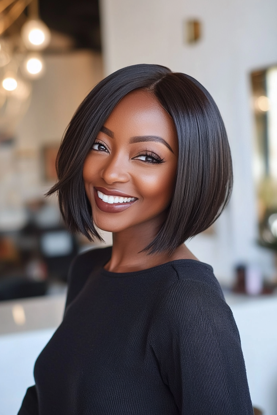 6. Dark Chocolate Blunt Bob (Spring Hairstyles) - Spring Hairstyles