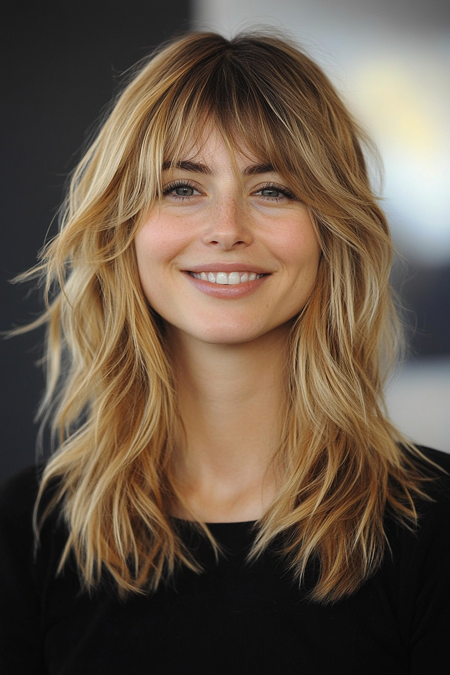 9. Butterscotch Wispy Bangs (Spring Hairstyles) - Spring Hairstyles