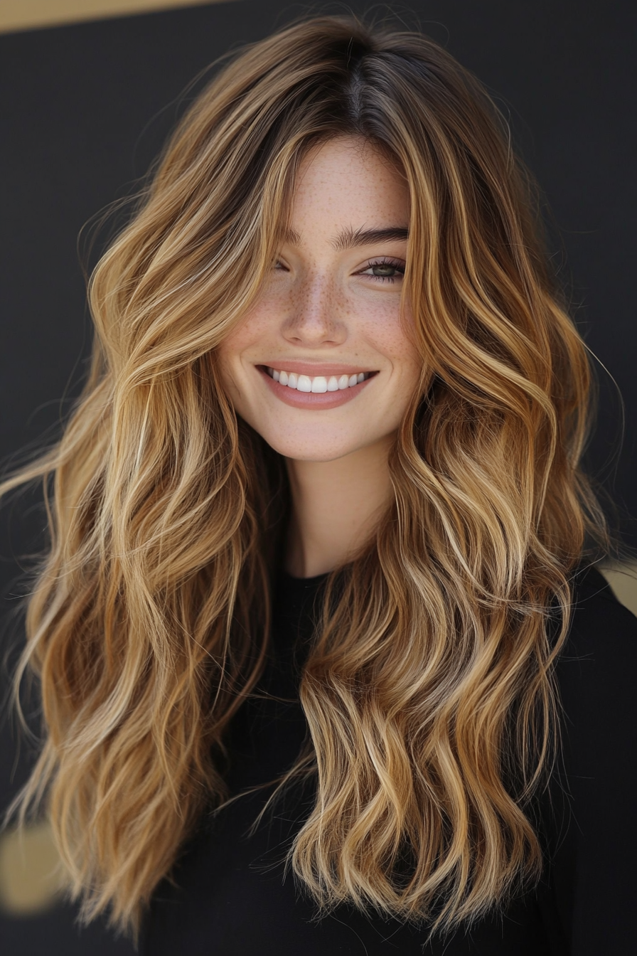 12. Golden Caramel Beach Waves (Spring Hairstyles) - Spring Hairstyles