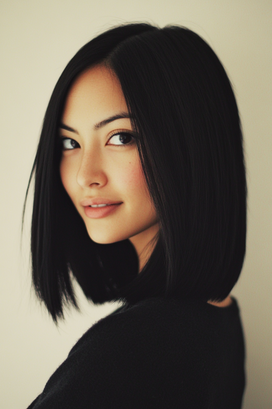 14. Ebony Sleek Straight Cut (Spring Hairstyles) - Spring Hairstyles