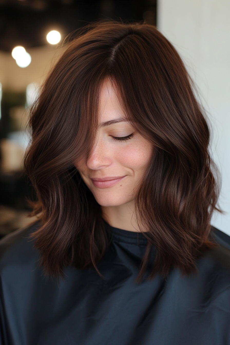 20. Mahogany Shoulder-Grazing Cut (Spring Hairstyles) - Spring Hairstyles