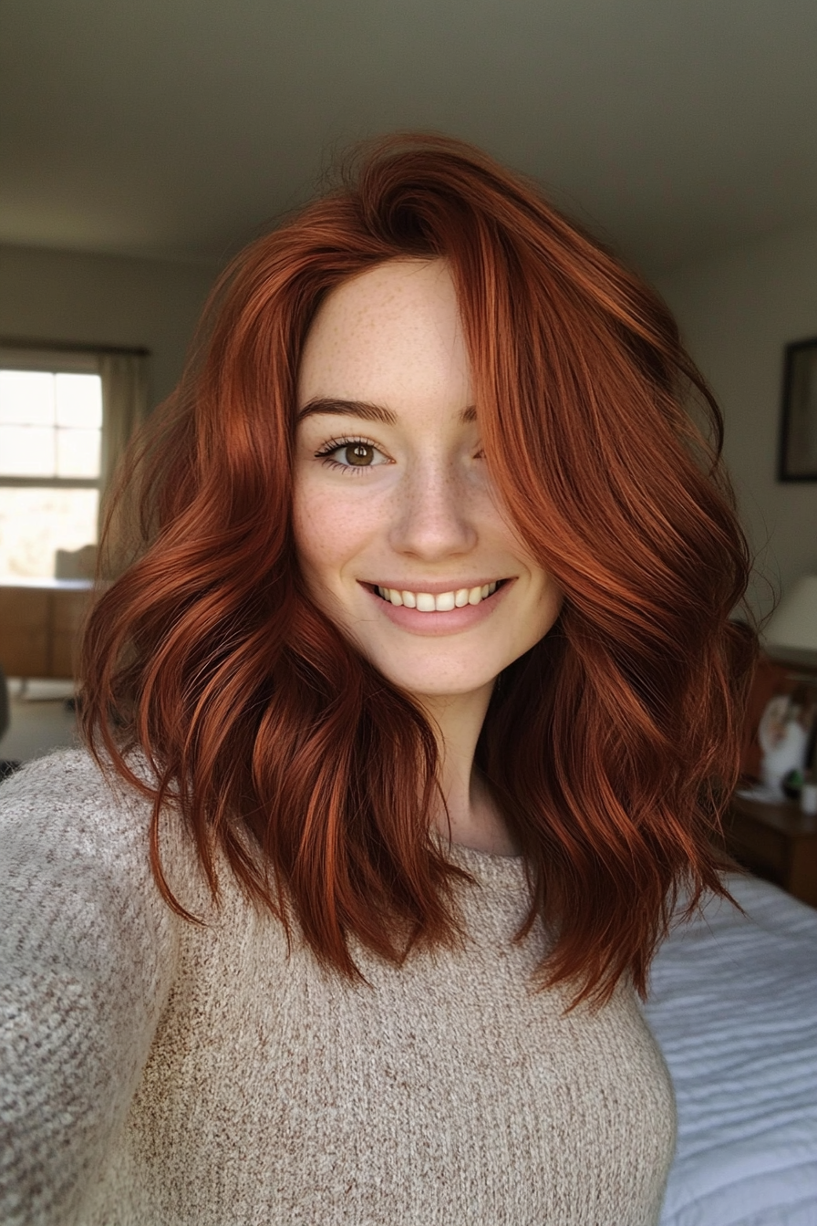 22. Bronzed Auburn Textured Cut (Spring Hairstyles) - Spring Hairstyles