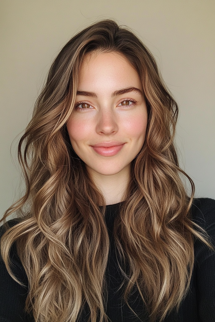 7. Subtle Layers in Cool Ash Brown (Long Wavy Haircuts) - Long Wavy Haircuts