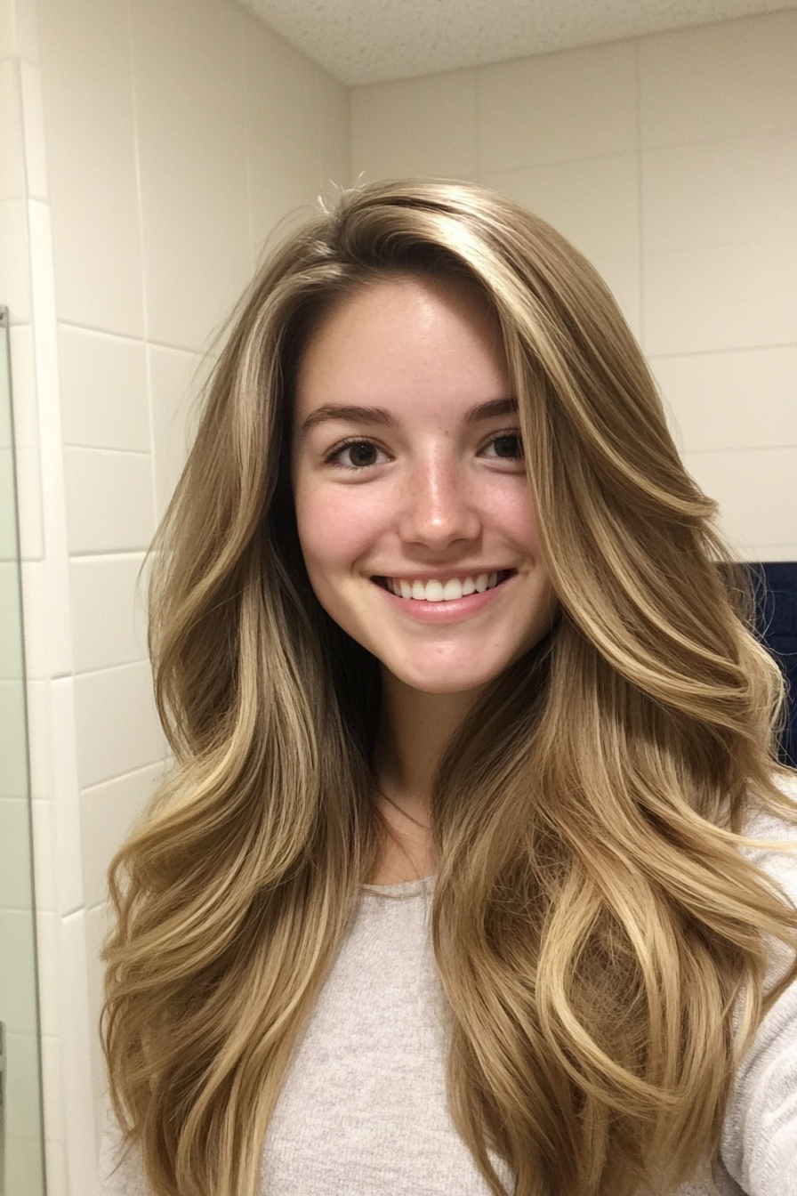11. Flowing Layers in Medium Ash Blonde (Long Wavy Haircuts) - Long Wavy Haircuts