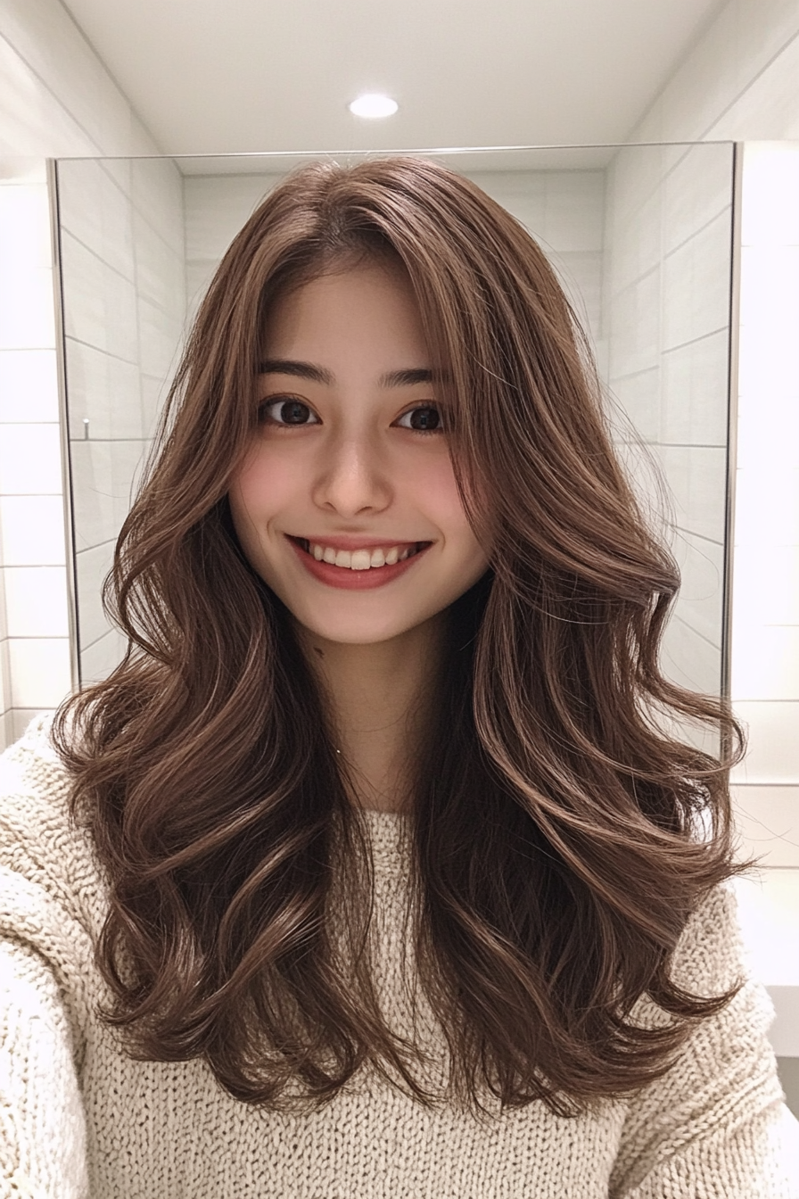 21. Graduated Layers in Cocoa Brown (Long Wavy Haircuts) - Long Wavy Haircuts