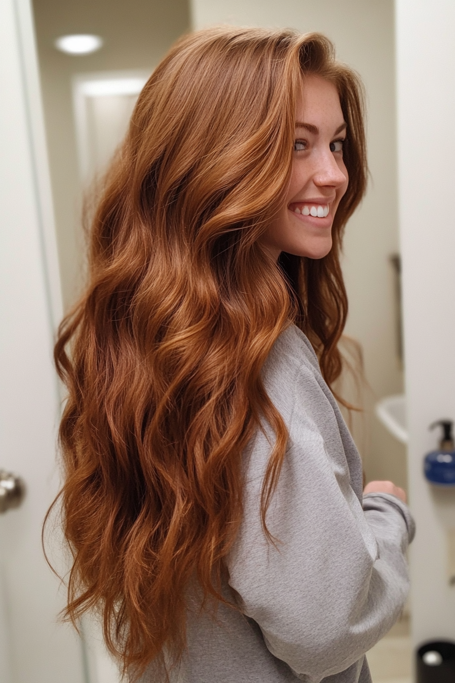 25. Deep Layers in Medium Mahogany Brown (Long Wavy Haircuts) - Long Wavy Haircuts