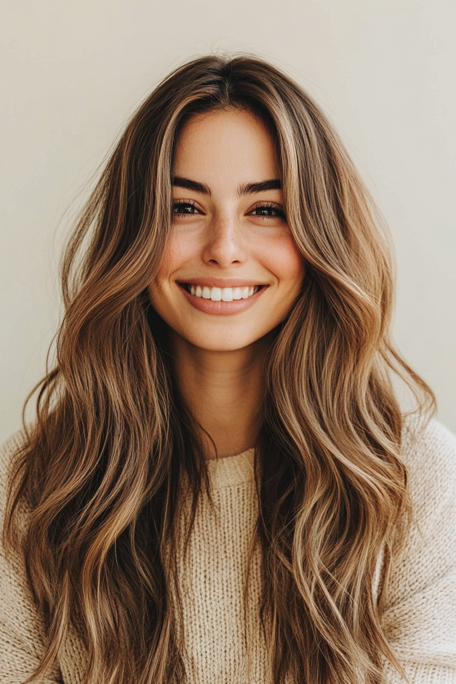 26. Shaped Layers in Warm Honey Brown (Long Wavy Haircuts) - Long Wavy Haircuts
