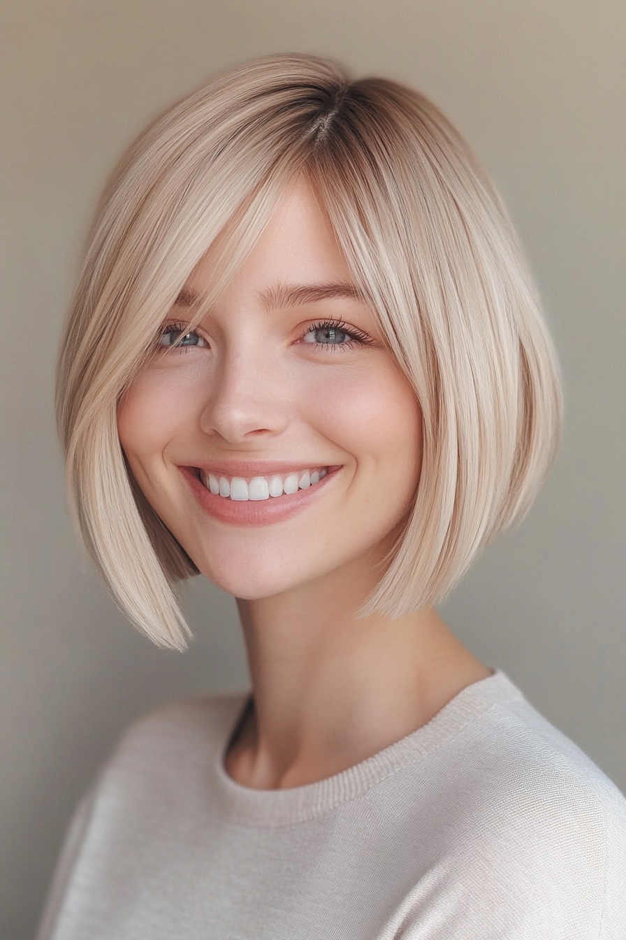 2. Sandy Blonde Bob with Curtain Bangs (Short Blonde Haircuts) - Short Blonde Haircuts