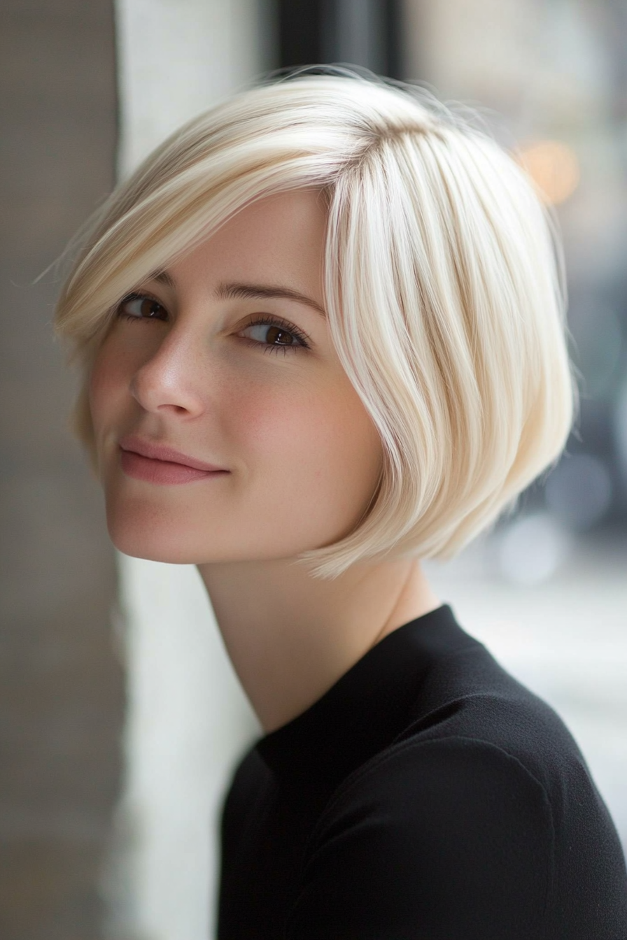 13. Light Blonde French Bob (Short Blonde Haircuts) - Short Blonde Haircuts