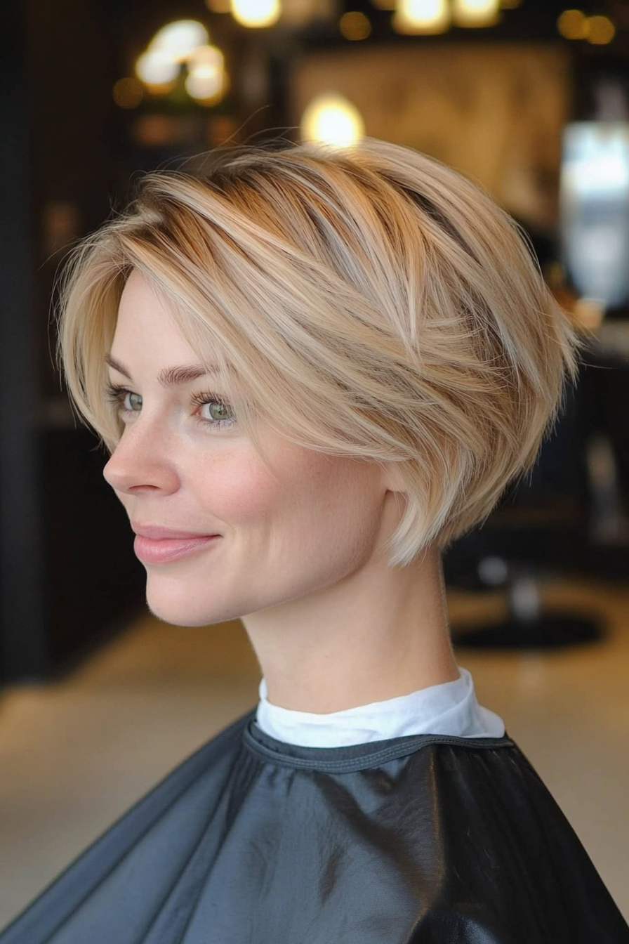 17. Champagne Blonde Sculpted Crop (Short Blonde Haircuts) - Short Blonde Haircuts