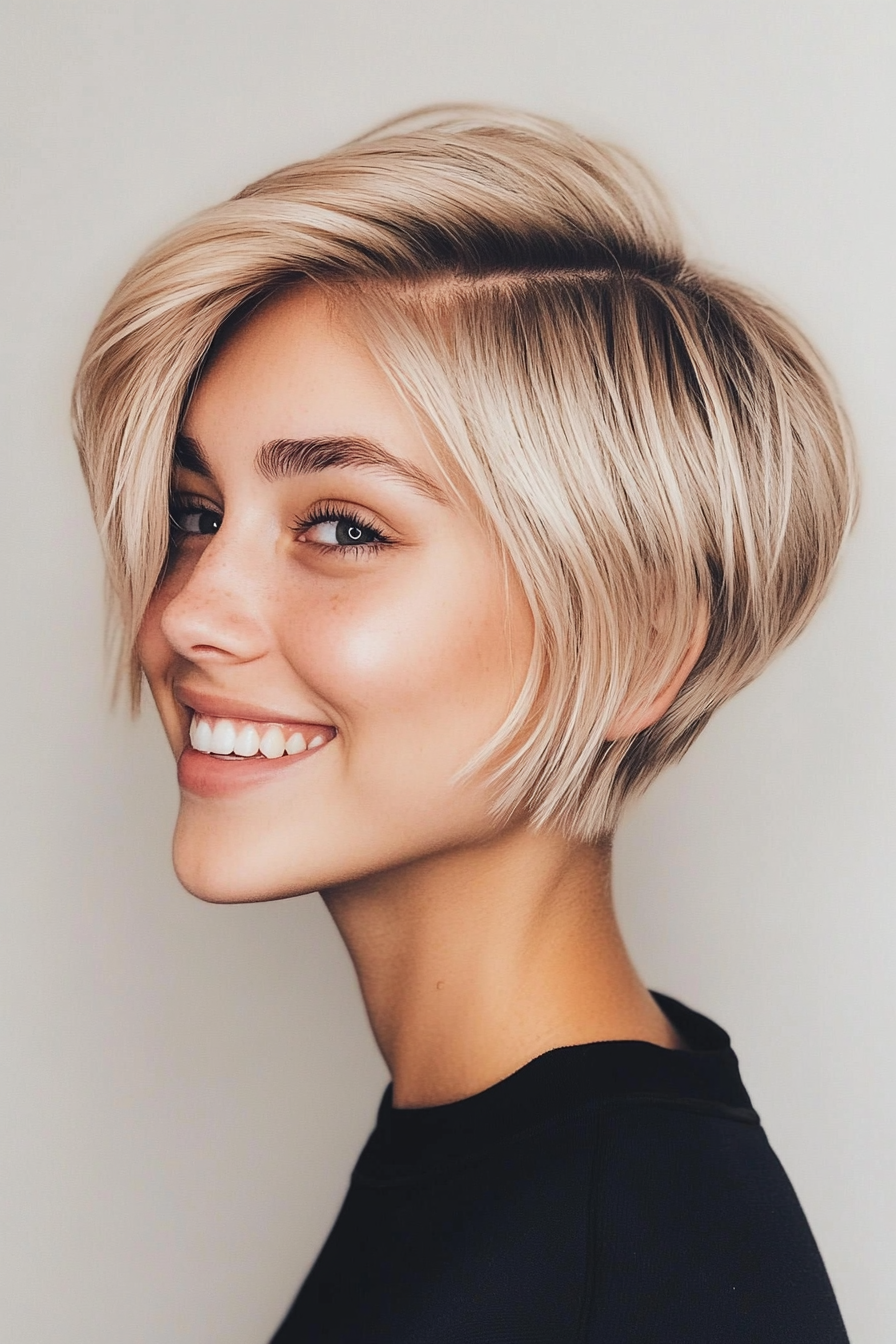 21. Natural Blonde Layered Crop (Short Blonde Haircuts) - Short Blonde Haircuts