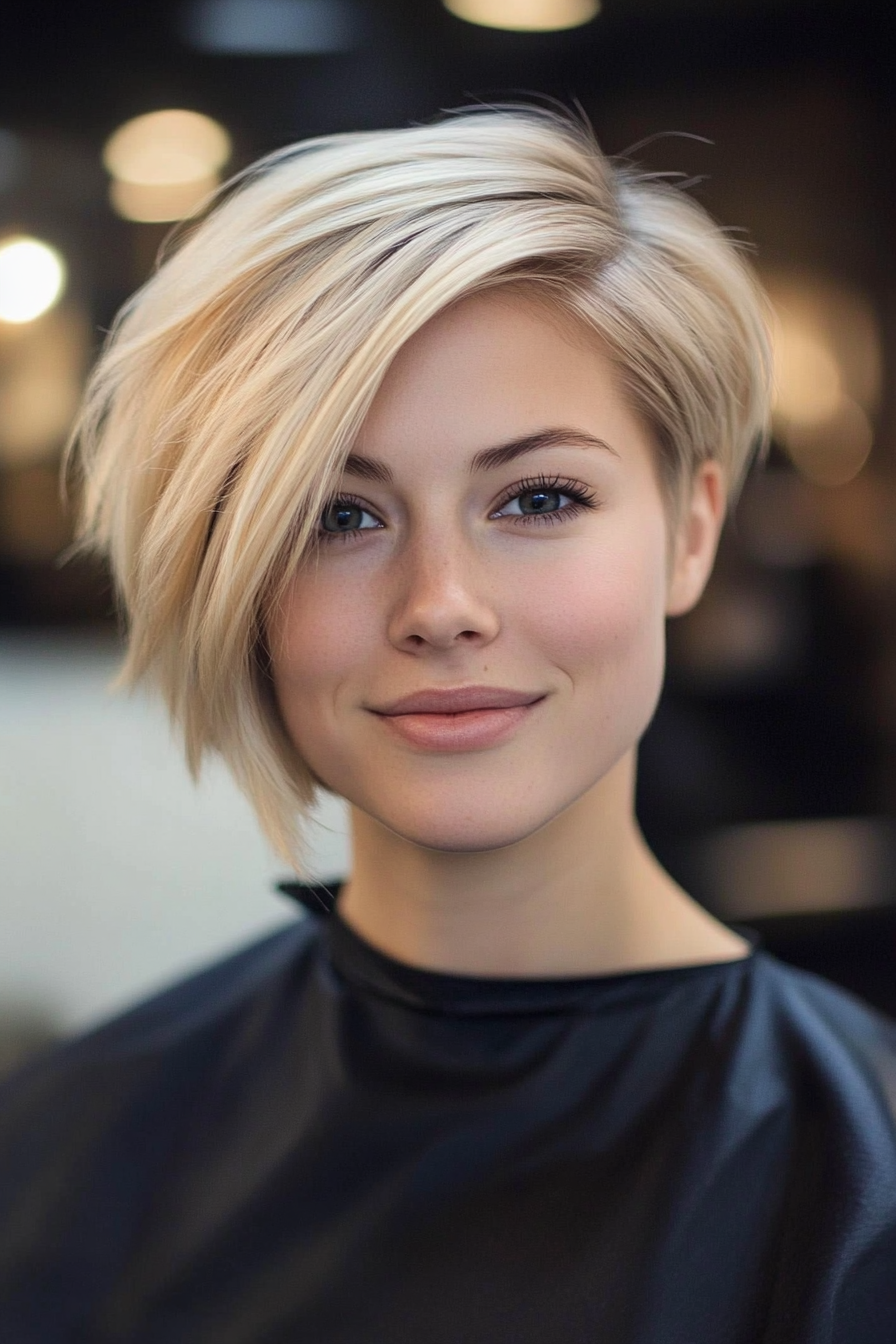 26. Warm Blonde Undercut Bob (Short Blonde Haircuts) - Short Blonde Haircuts