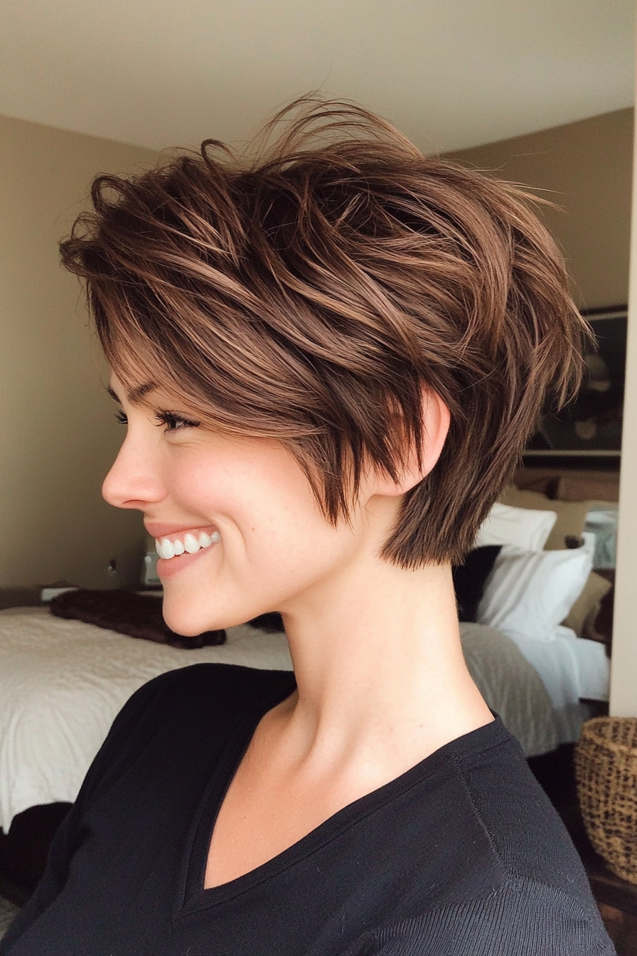 3. Espresso Choppy Crop (Layered Haircuts For Short Hair) - Layered Haircuts For Short Hair