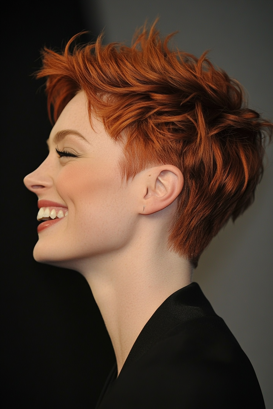 21. Copper Textured Pixie (Layered Haircuts For Short Hair) - Layered Haircuts For Short Hair