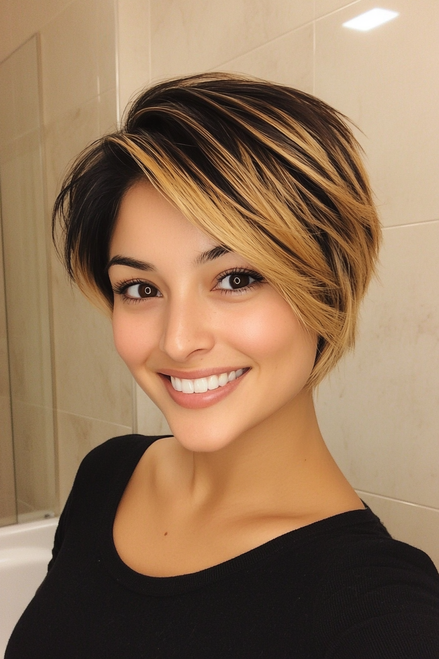 25. Golden Ombre Short Layers (Layered Haircuts For Short Hair) - Layered Haircuts For Short Hair