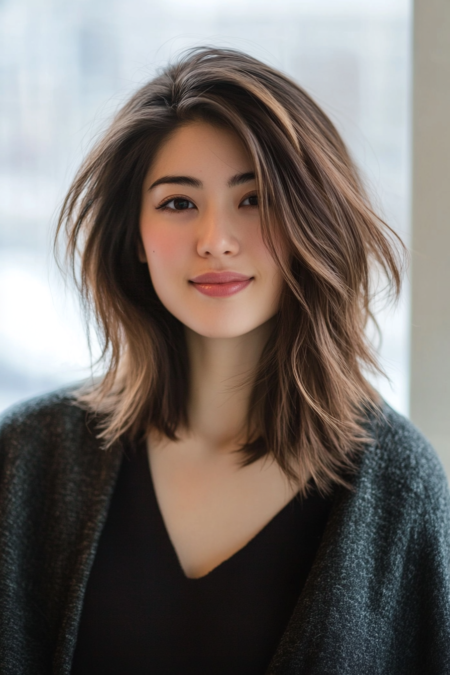 3. Caramel Tousled Lob (Chic Short Haircuts) - Chic Short Haircuts