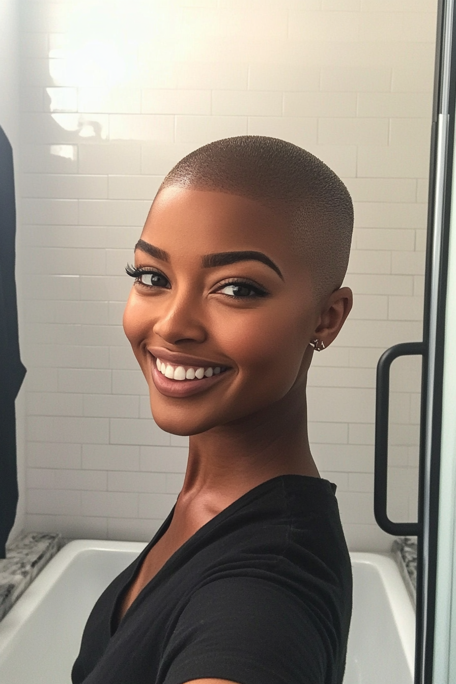 10. Soft Ebony Buzz Cut (Chic Short Haircuts) - Chic Short Haircuts