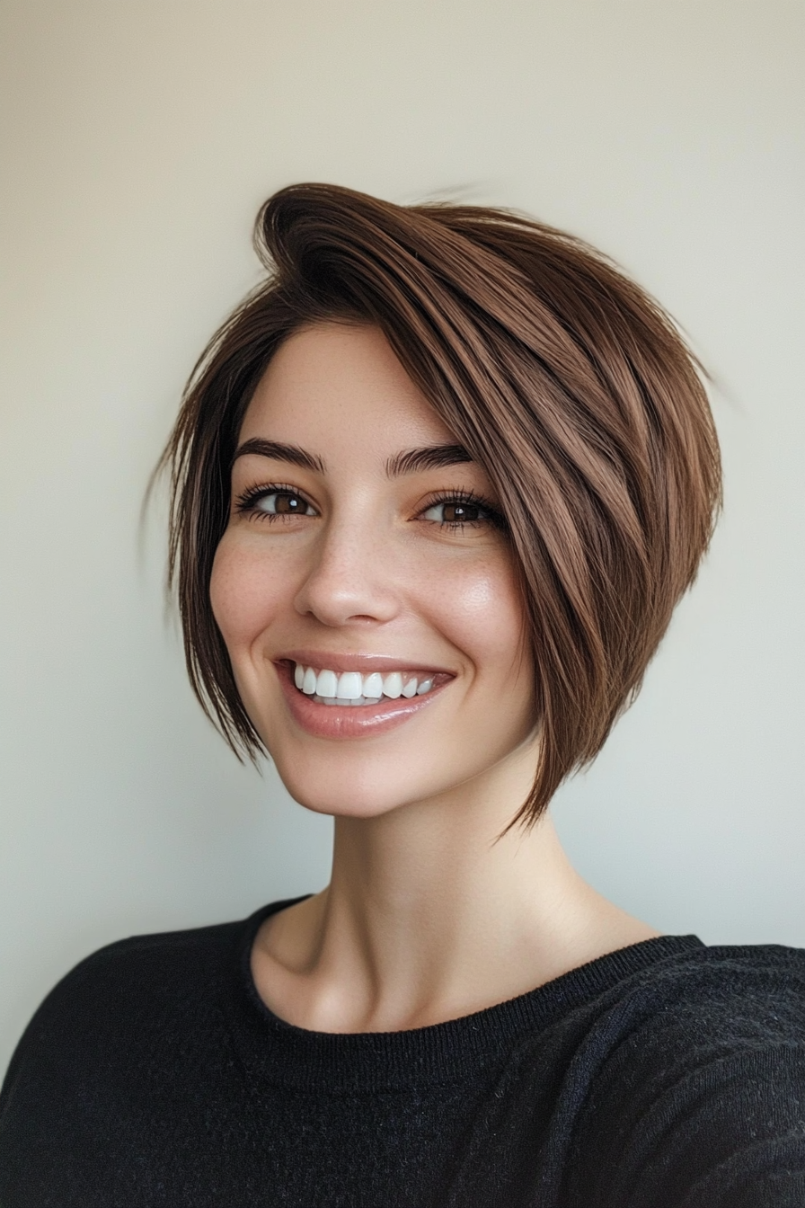 12. Espresso Asymmetrical Crop (Chic Short Haircuts) - Chic Short Haircuts