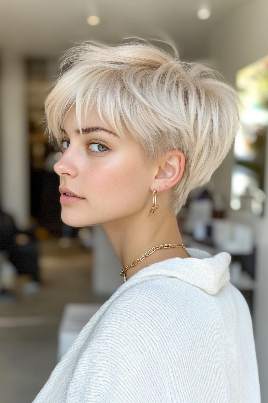 19. Cool Beige Blonde Pixie (Chic Short Haircuts) - Chic Short Haircuts