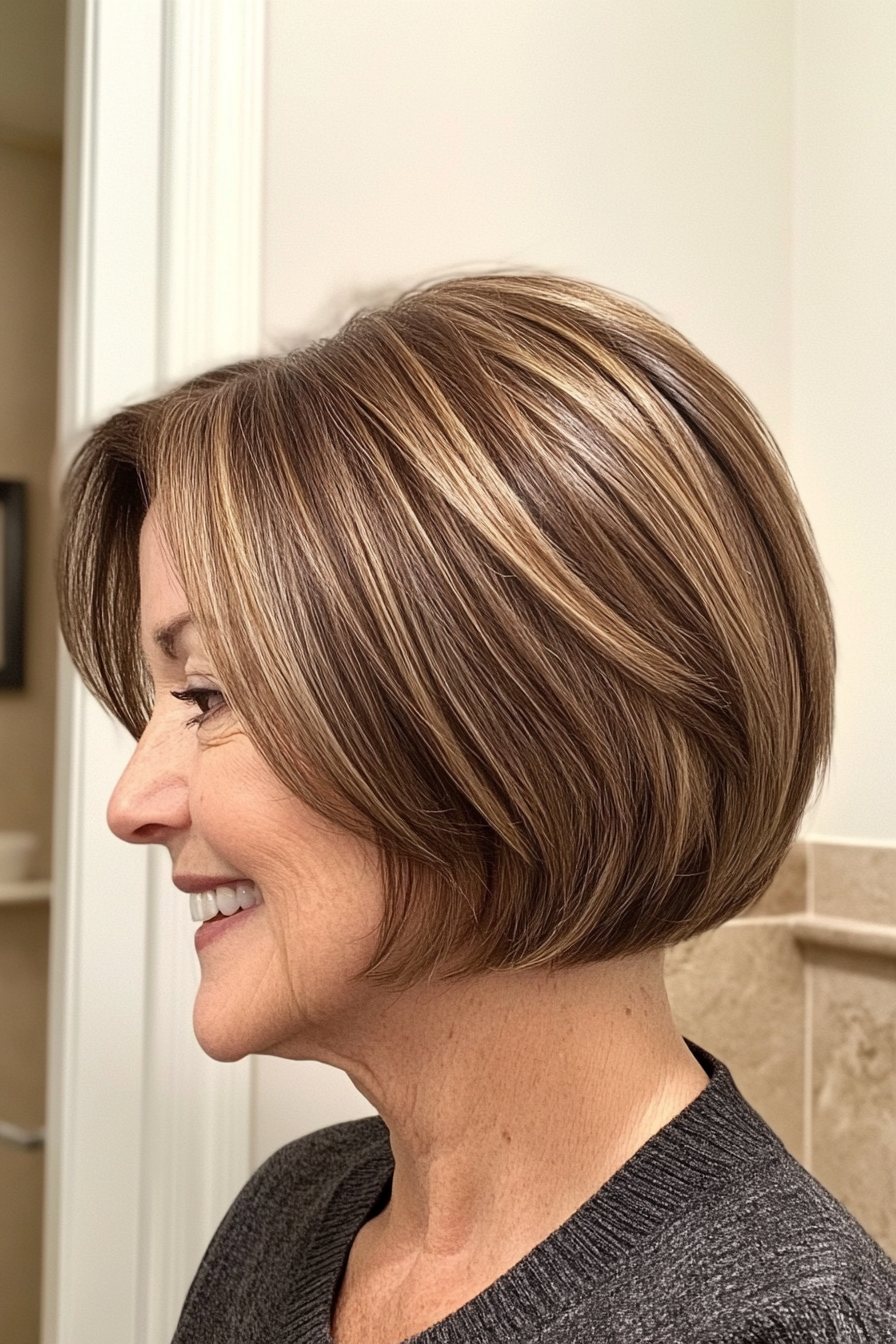2. Classic Bob with Soft Highlights (Short Hairstyles For Women Over 60) - Short Hairstyles For Women Over 60