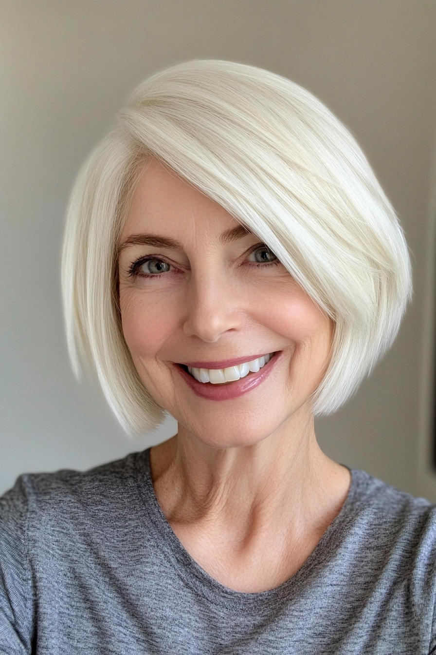 6. White Blonde Tapered Cut (Short Hairstyles For Women Over 60) - Short Hairstyles For Women Over 60