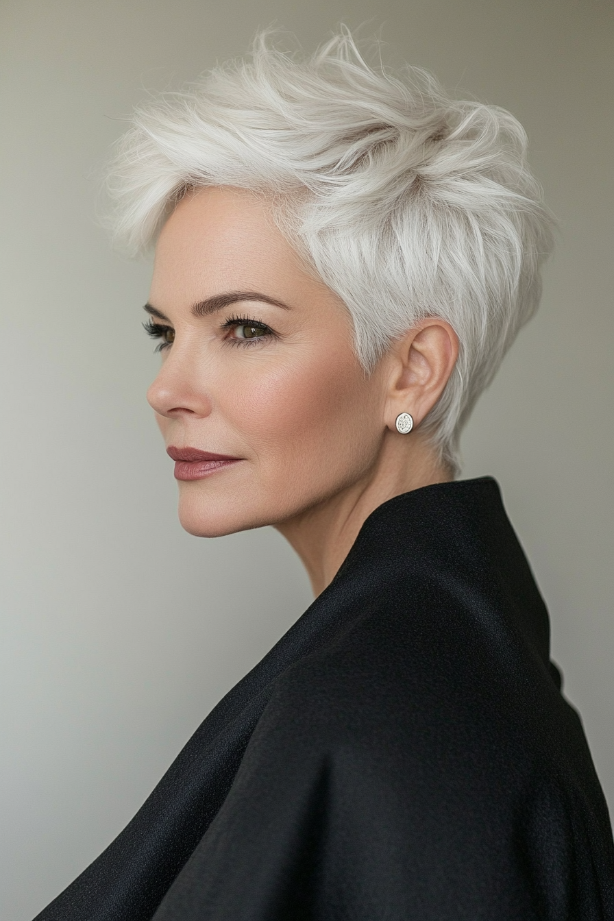 26. Natural White Classic Pixie (Short Hairstyles For Women Over 60) - Short Hairstyles For Women Over 60