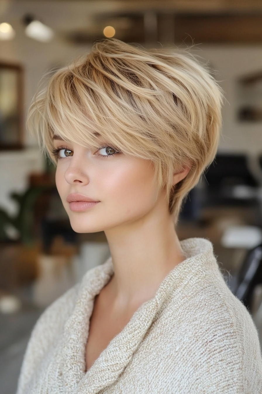 3. Golden Blonde Tousled Pixie (Long Pixie Cuts) - Long Pixie Cuts