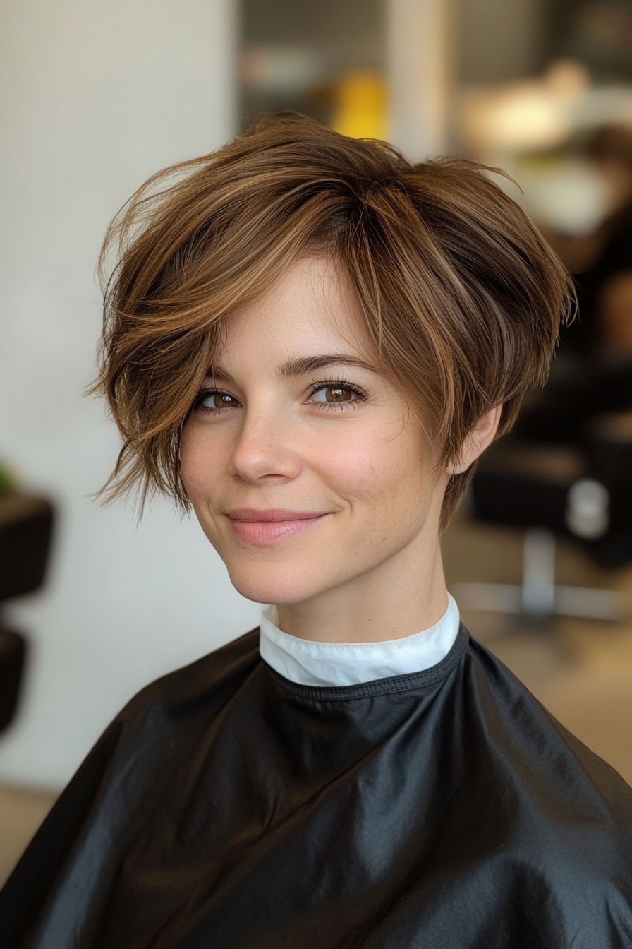 11. Golden Brown Long Pixie Bob (Long Pixie Cuts) - Long Pixie Cuts