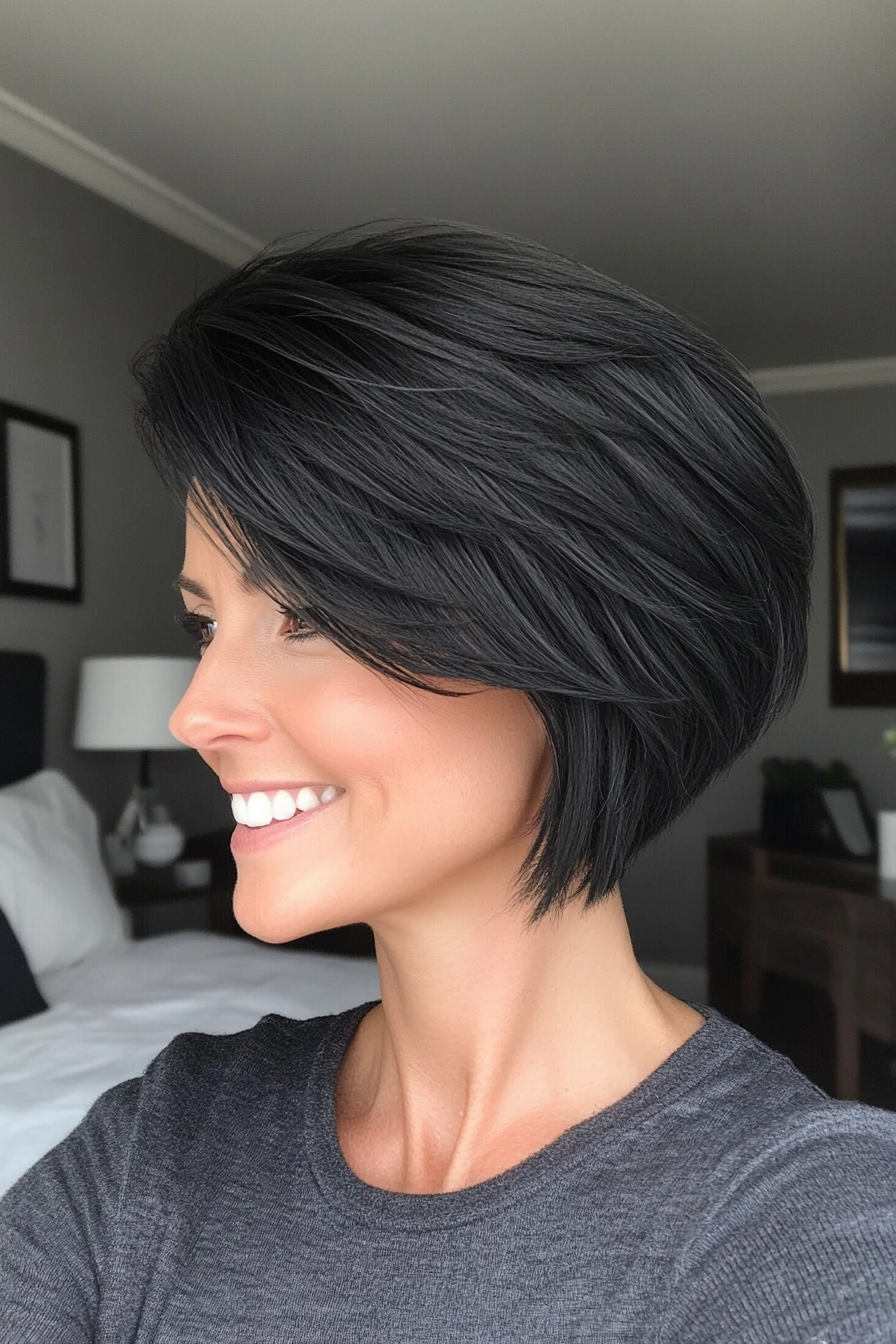 26. Natural Black Pixie with Long Layers (Long Pixie Cuts) - Long Pixie Cuts