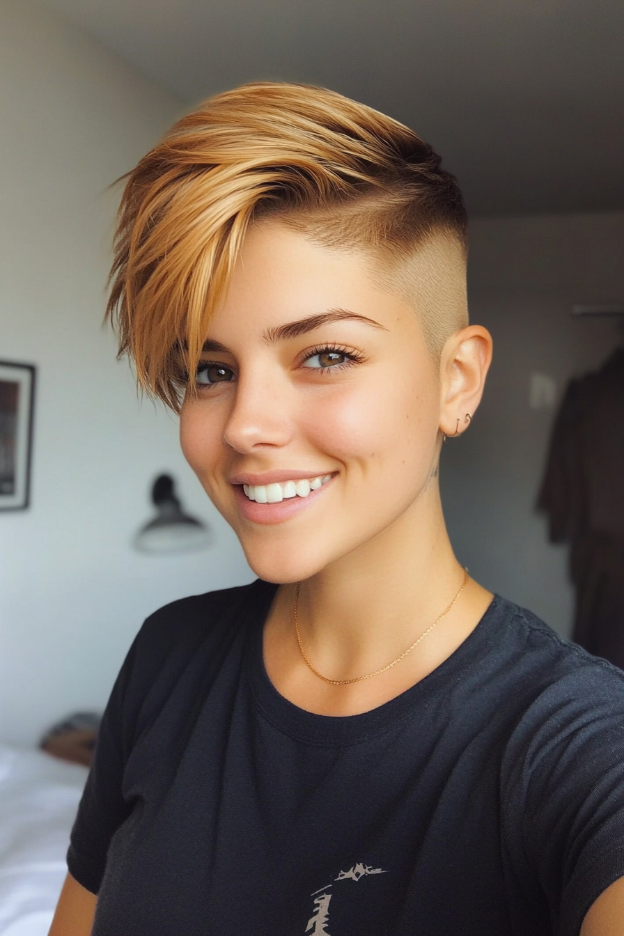 7. Undercut Pixie in Golden Blonde (Short Grunge Haircuts) - Short Grunge Haircuts