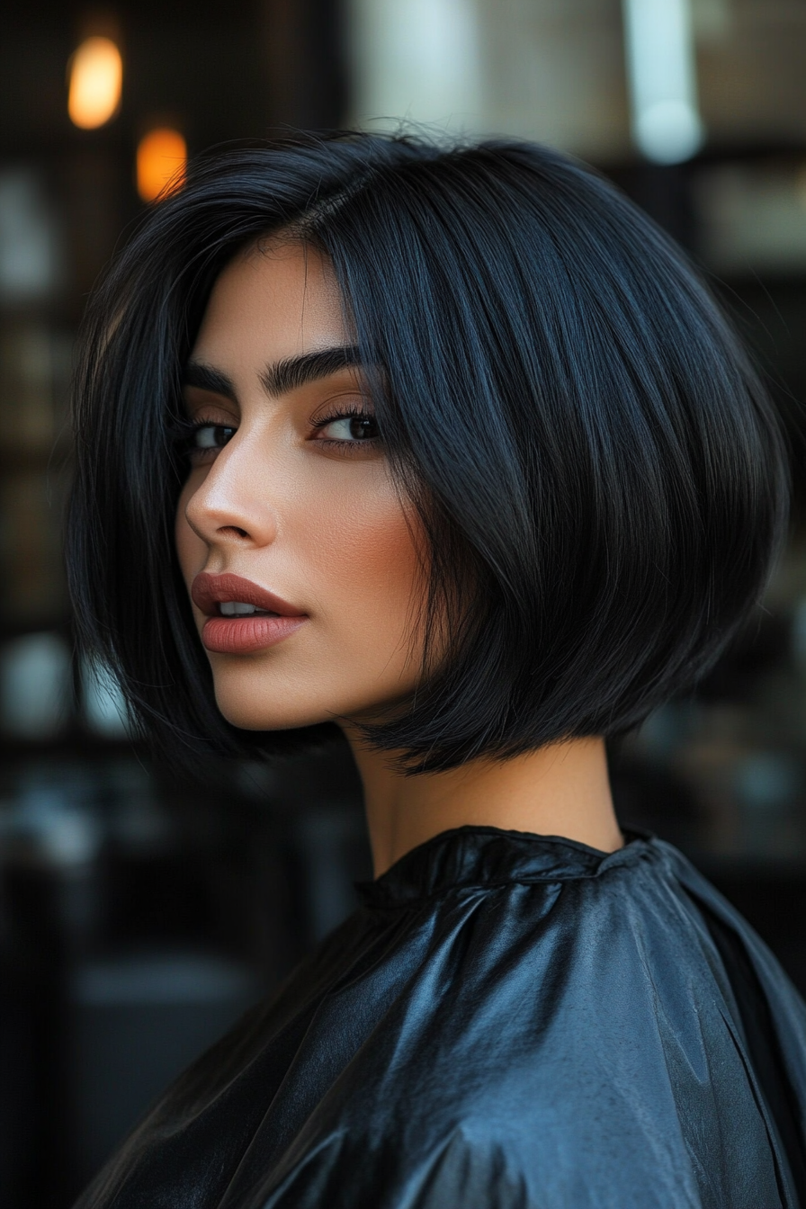 11. Tapered Bob in Smoky Black (Short Grunge Haircuts) - Short Grunge Haircuts