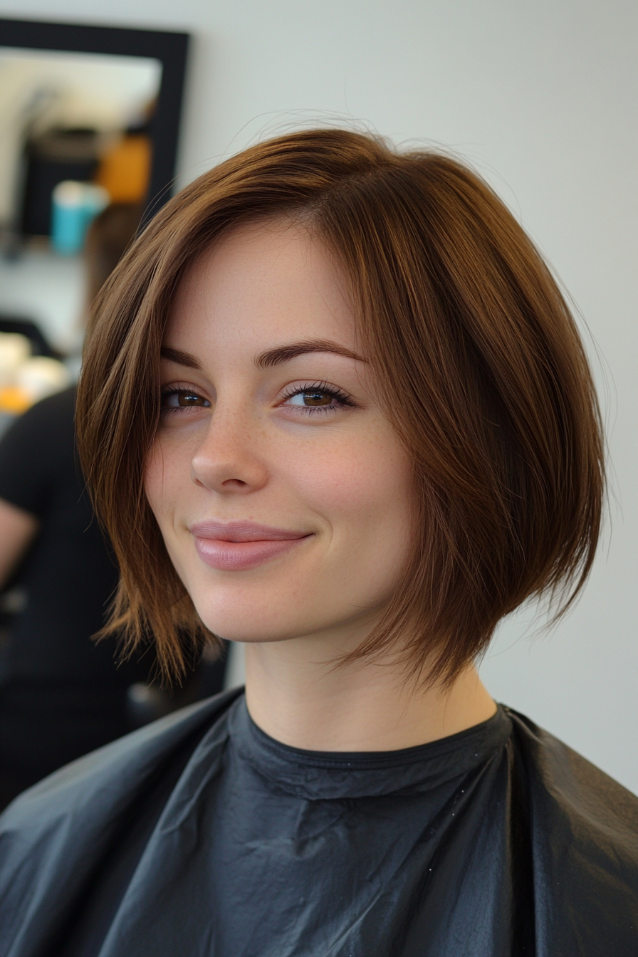 23. Graduated Bob in Medium Brown (Short Grunge Haircuts) - Short Grunge Haircuts