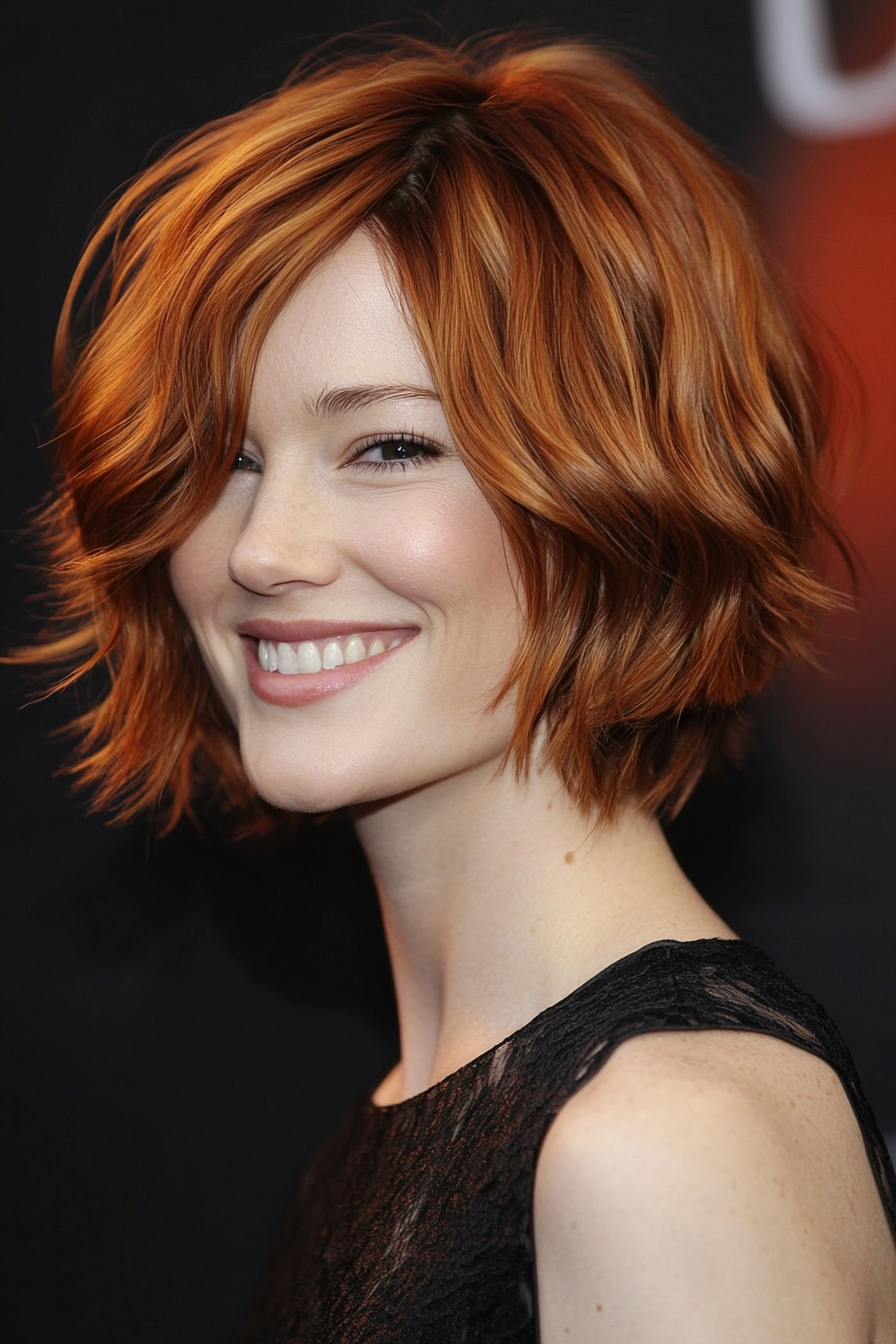 24. Short Layered Shag in Auburn (Short Grunge Haircuts) - Short Grunge Haircuts