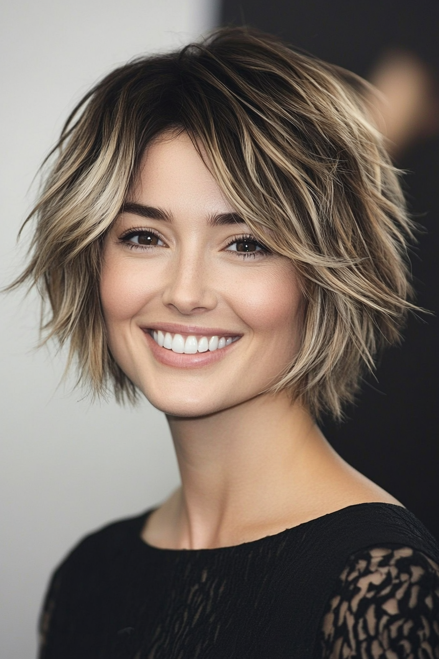 18. Frosty Dark Blonde Shaggy Bob (Short Shaggy Bob Hairstyles) - Short Shaggy Bob Hairstyles
