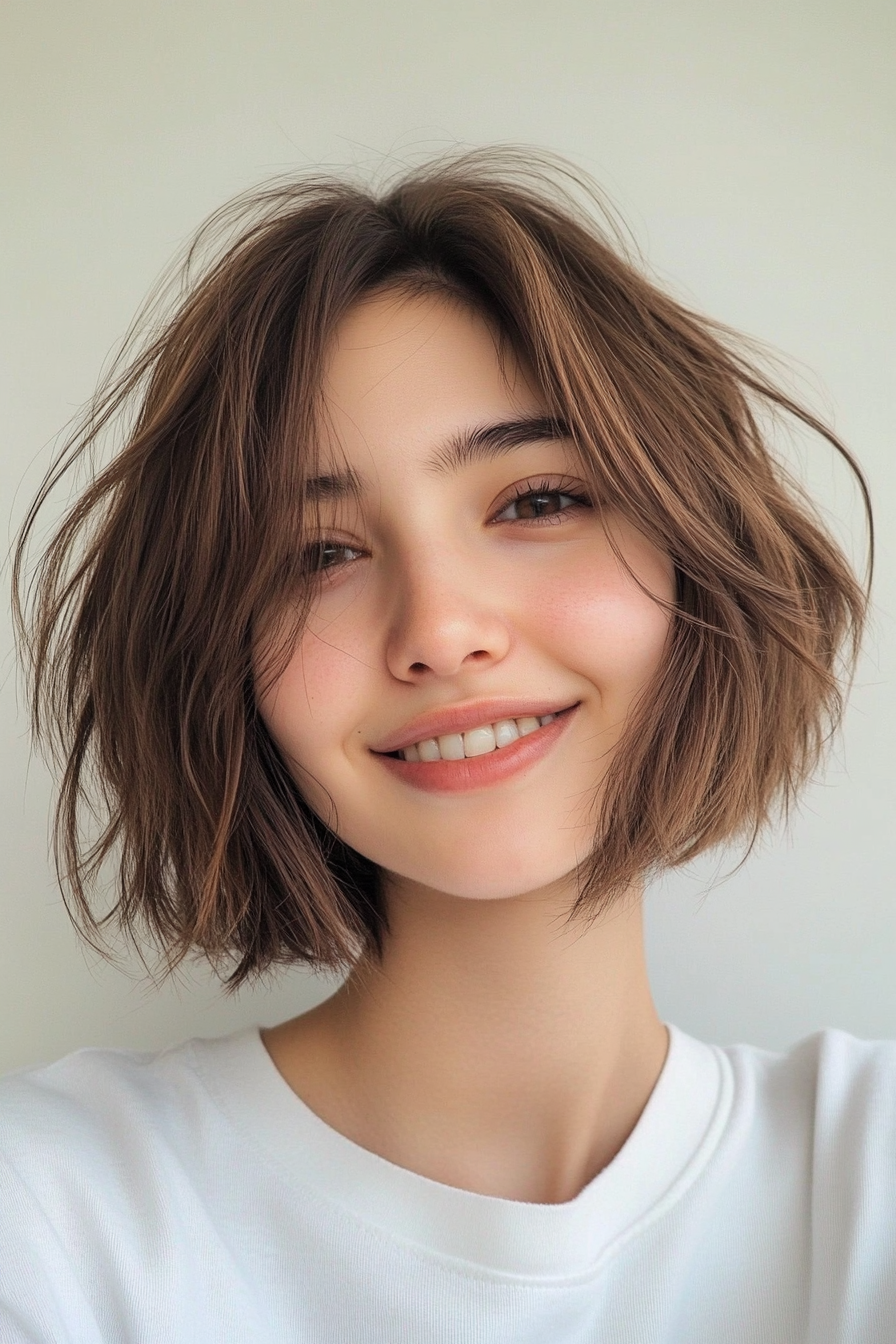 23. Soft Ombre Light Brown Bob (Short Shaggy Bob Hairstyles) - Short Shaggy Bob Hairstyles