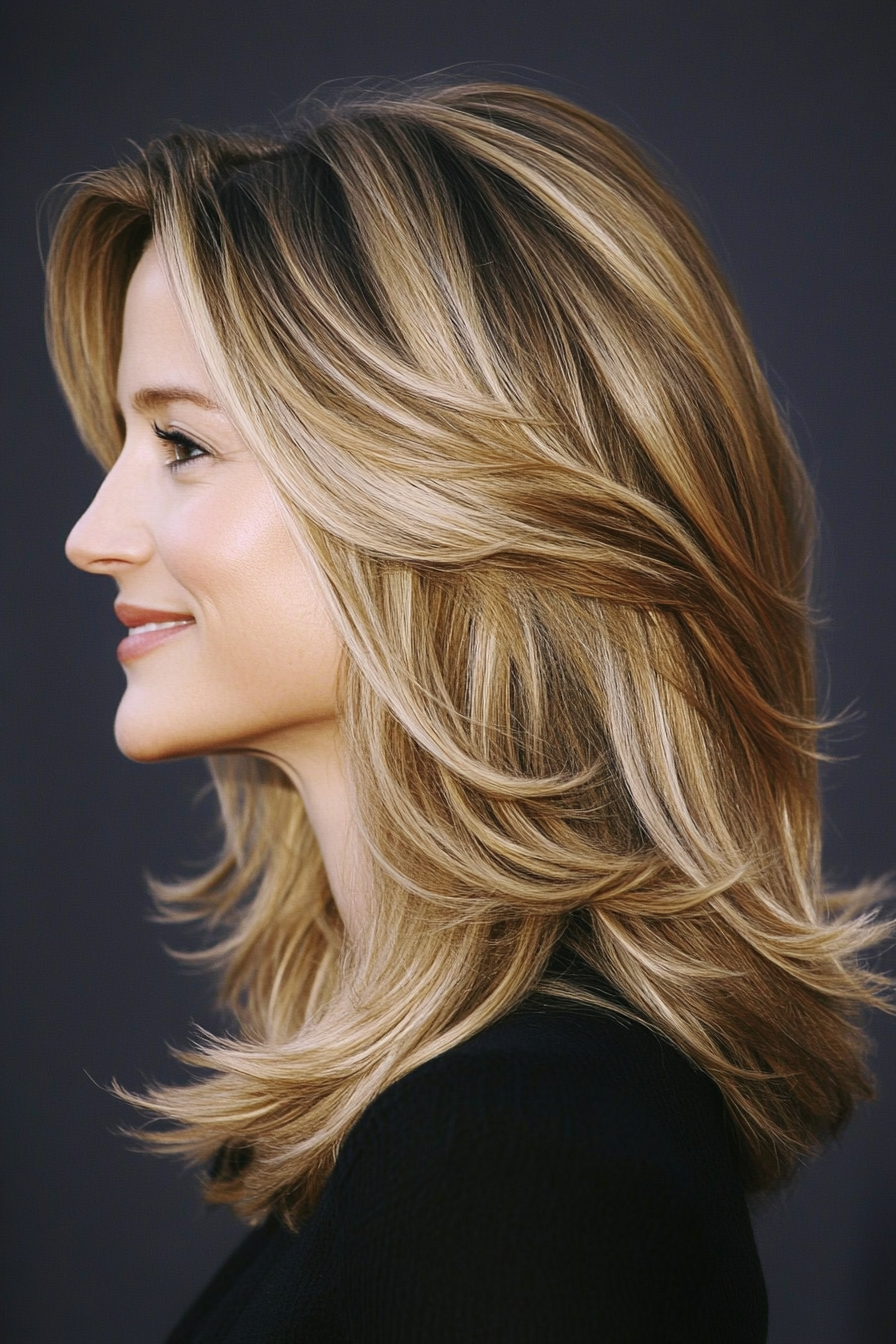 11. Tapered Ends with Sandy Blonde (Medium Length Hairstyles For Thin Hair) - Medium Length Hairstyles For Thin Hair
